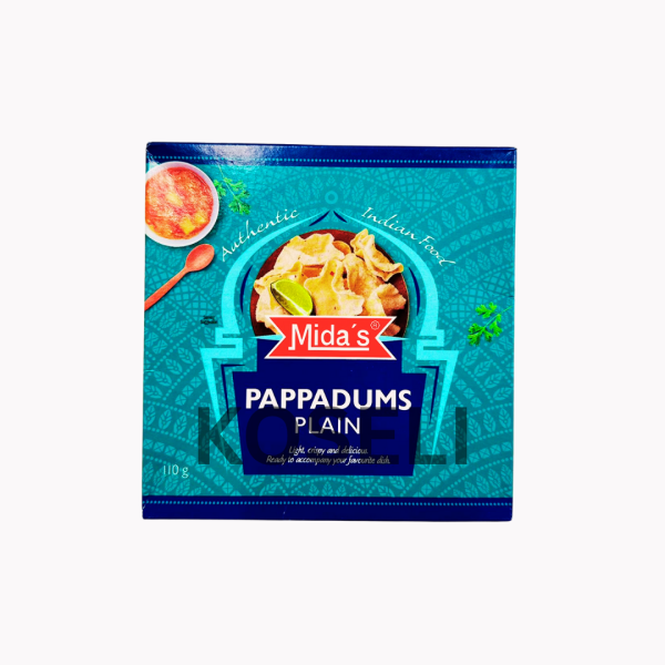 Mida's  Pappadums plain 110GM